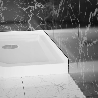 Durable diamond shaped acrylic shower base with low profile edge