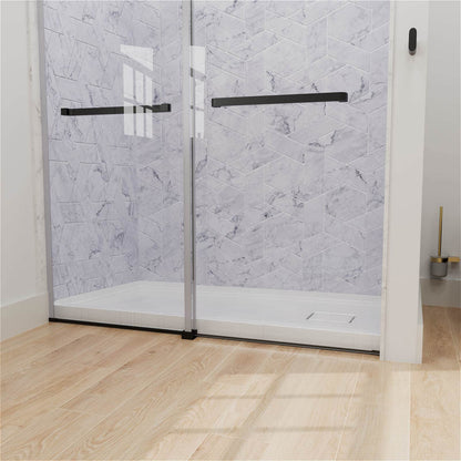 Durable white shower base made from acrylic and ABS