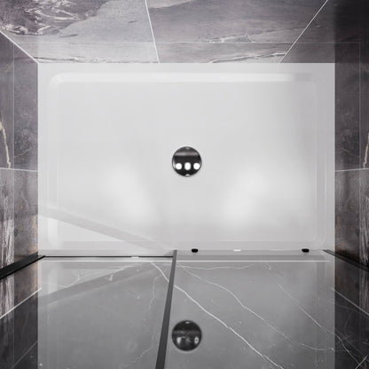Eco friendly acrylic 32x48 shower pan with center drain and easy installation