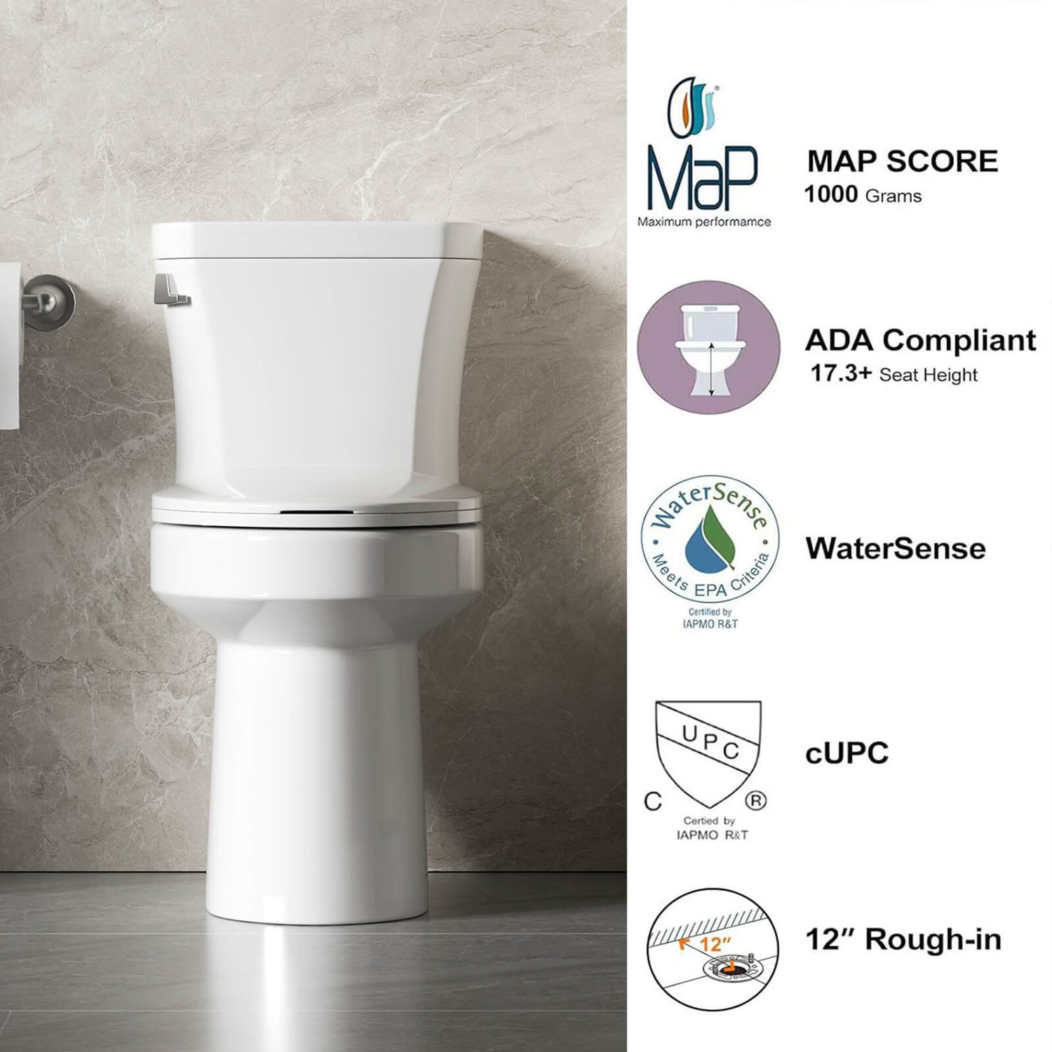 Eco toilet with ADA compliant comfort height seating