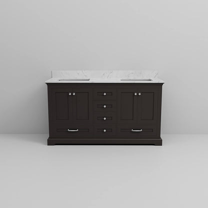 Elegant 60 inch espresso bathroom vanity with double sink design