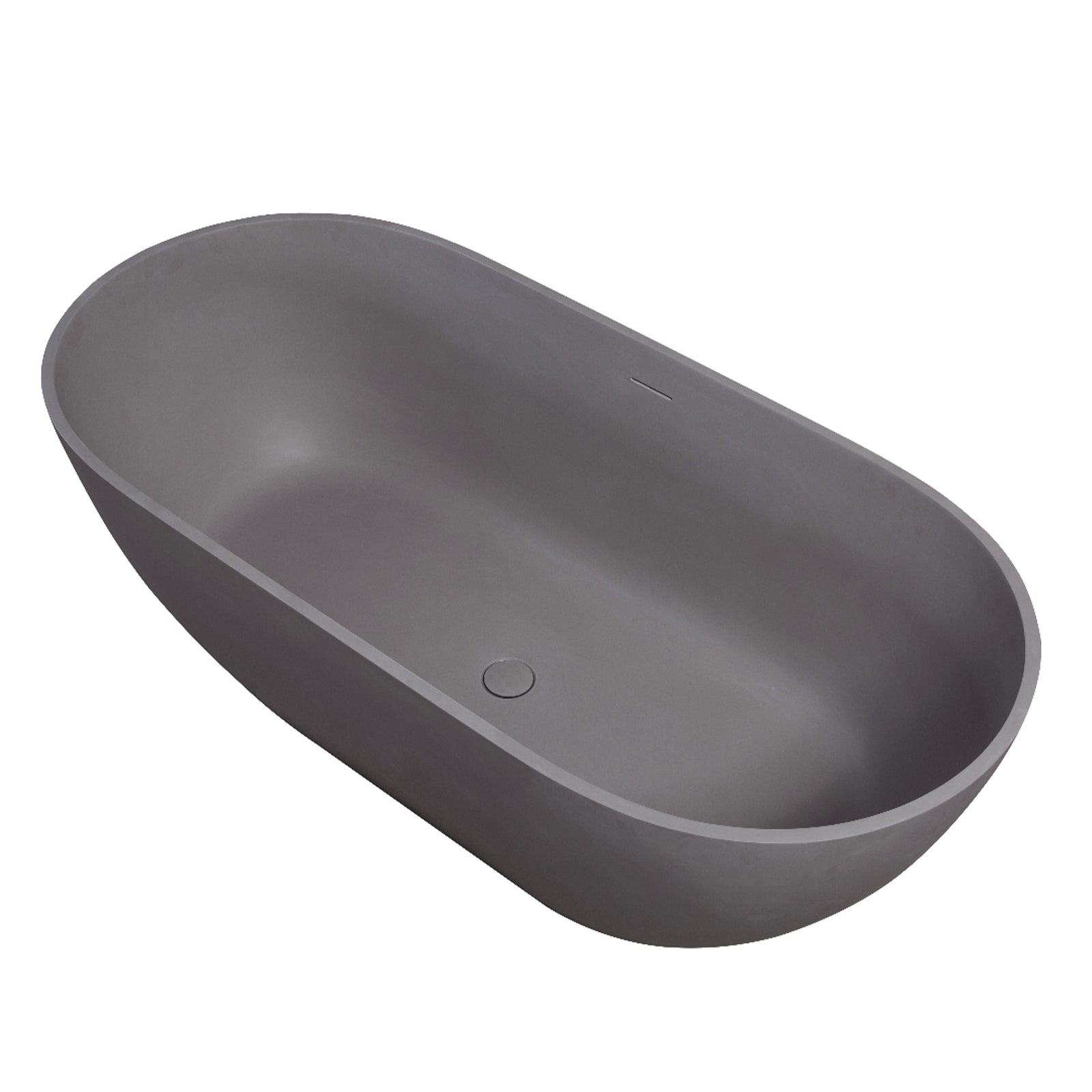 Elegant 63 inch solid surface bathtub with ergonomic features