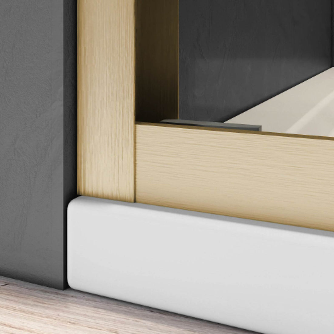 Elegant semi frameless brushed gold sliding tub door 60x62 inches