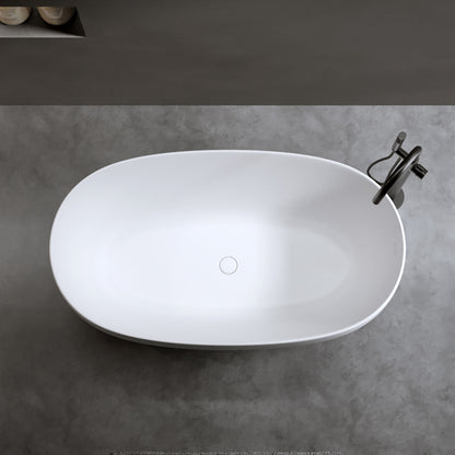 Elegant white stone resin bathtub with superior heat retention