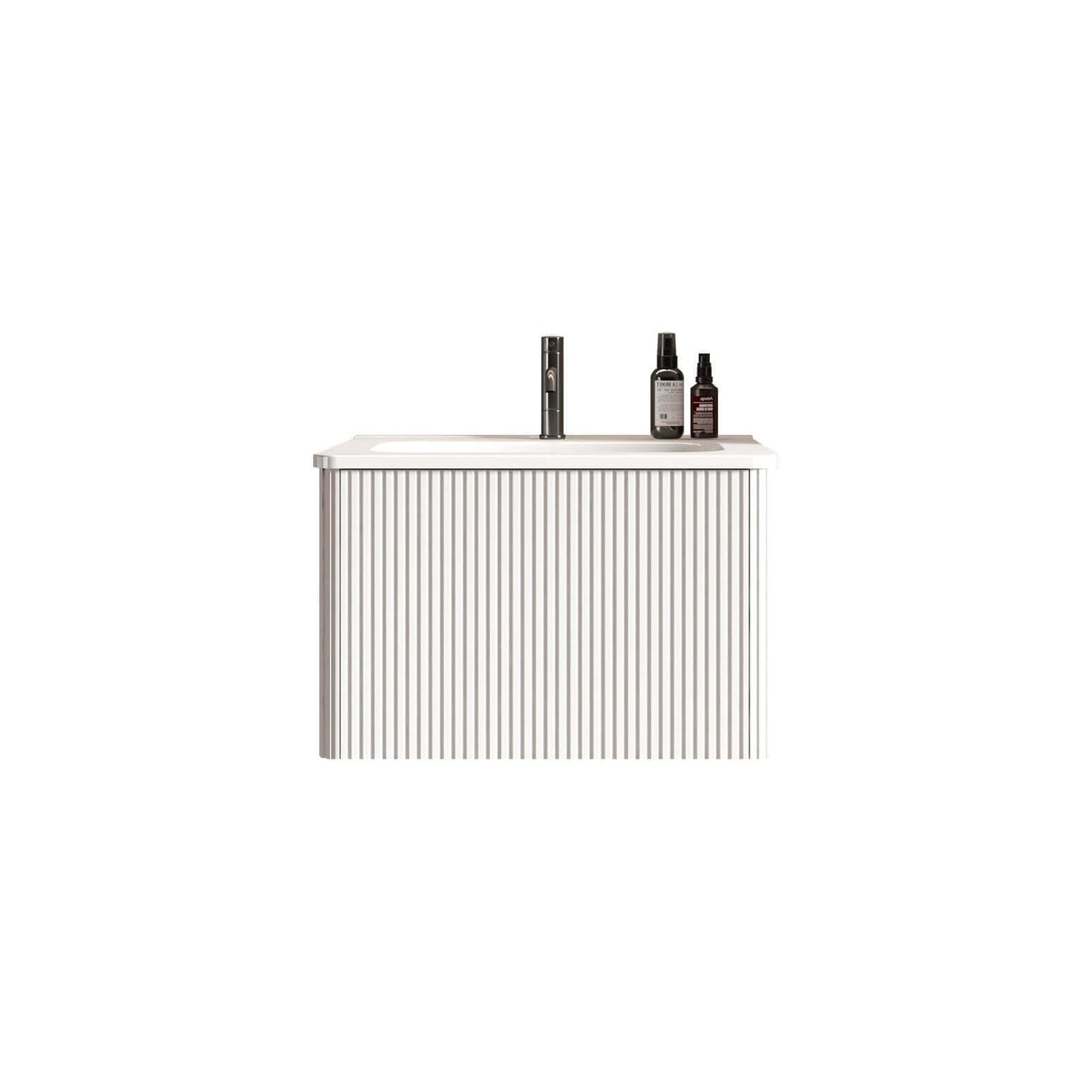 Elegant and practical white bathroom vanity with child-safe edges