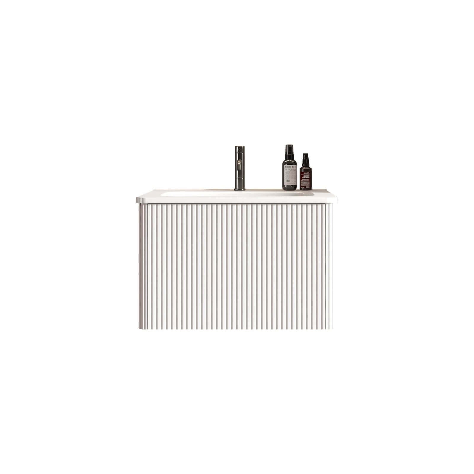 Elegant and practical white bathroom vanity with child-safe edges