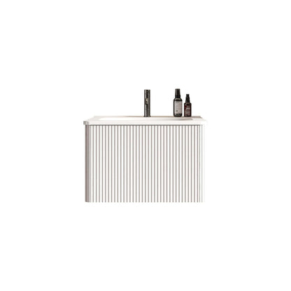 Elegant and practical white bathroom vanity with child-safe edges