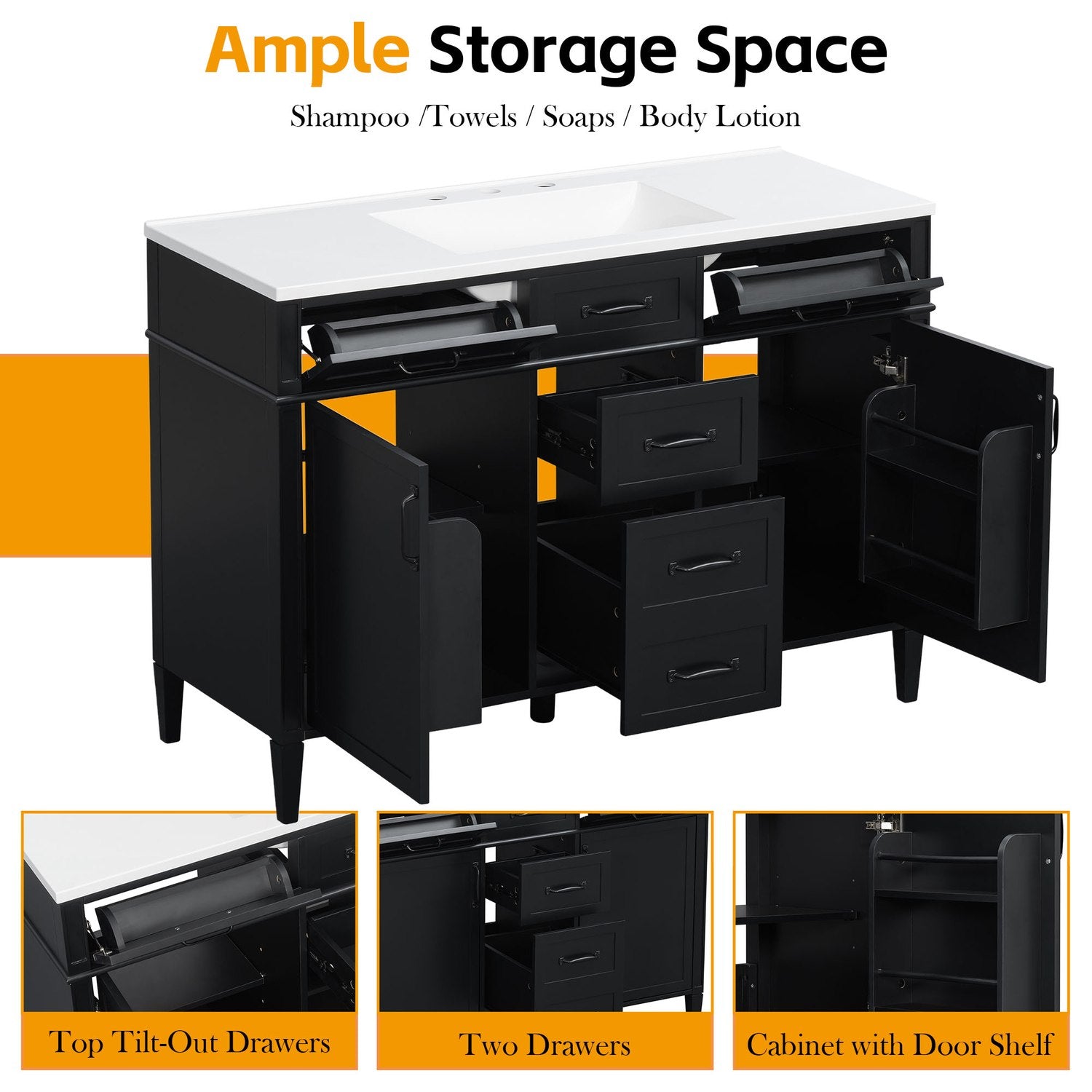 Feature Image Showing Top Tilt-Out Drawers and Inner Door Shelf