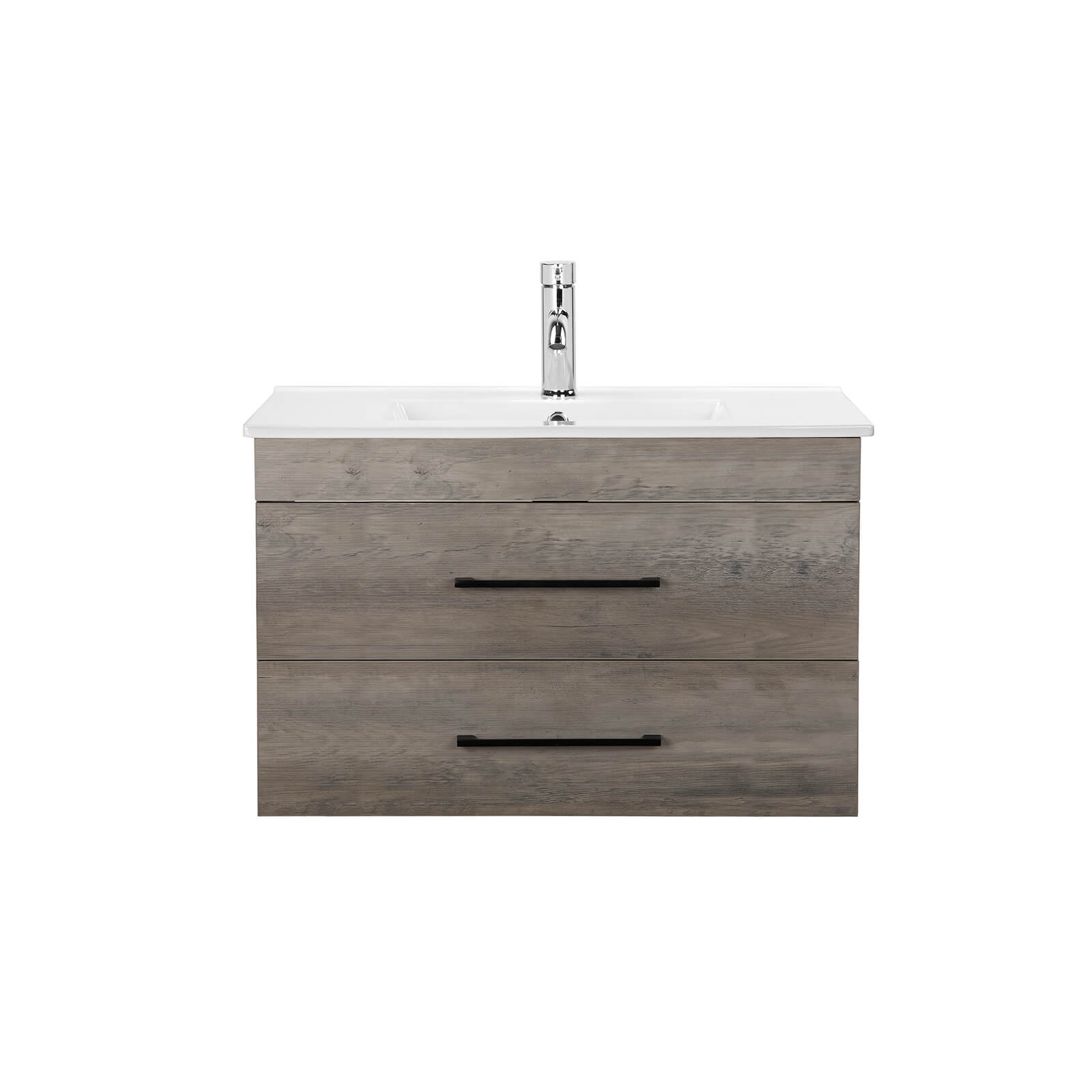 Floating vanity design creates spacious minimalist bathroom