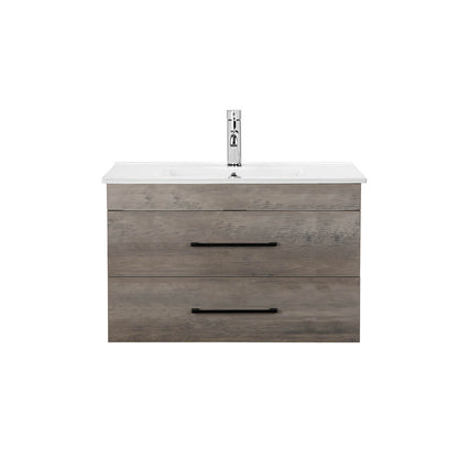 Floating vanity design creates spacious minimalist bathroom