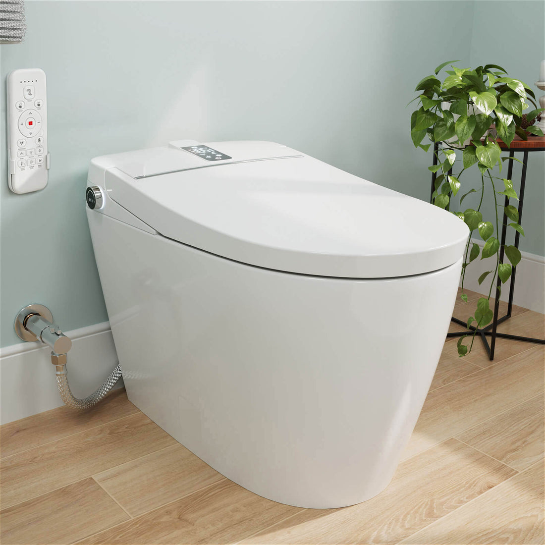 Floor-mounted white Smart Toilet with Remote Control
