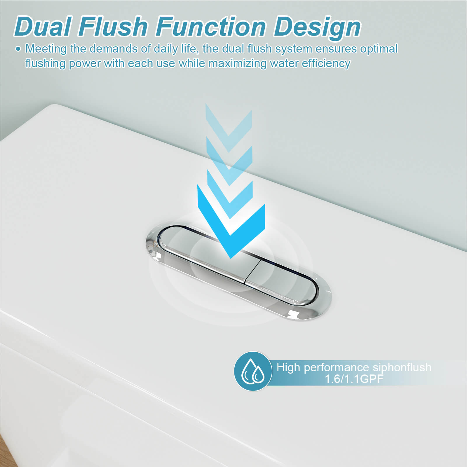 Floor Mount One-Piece Toilet 1.1GPF or 1.6 GPF Siphon Jet Dual Flushing