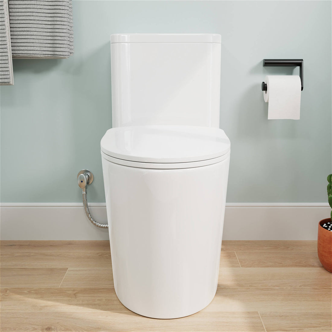 Floor Mount One-Piece Toilet Dual Flushing with Toilet Seat