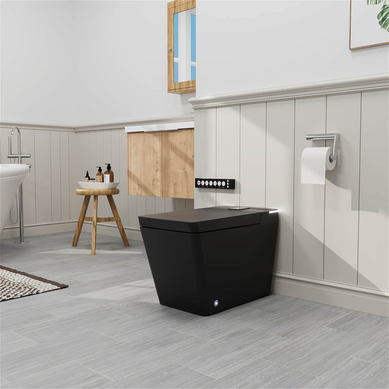 Floor Mounted Square Smart Toilet with Ambient Light