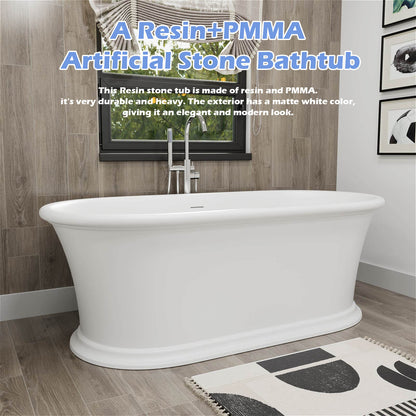 Freestanding double ended tub made from premium stone resin