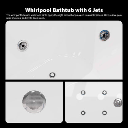 Freestanding massage bathtub with adjustable hydro jets