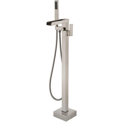 Freestanding bathtub faucet with hand shower for easy rinsing