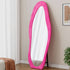 Freestanding pink organic mirror for cozy bedroom corner