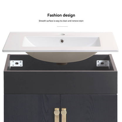 Functional vanity with pre assembled ceramic top included
