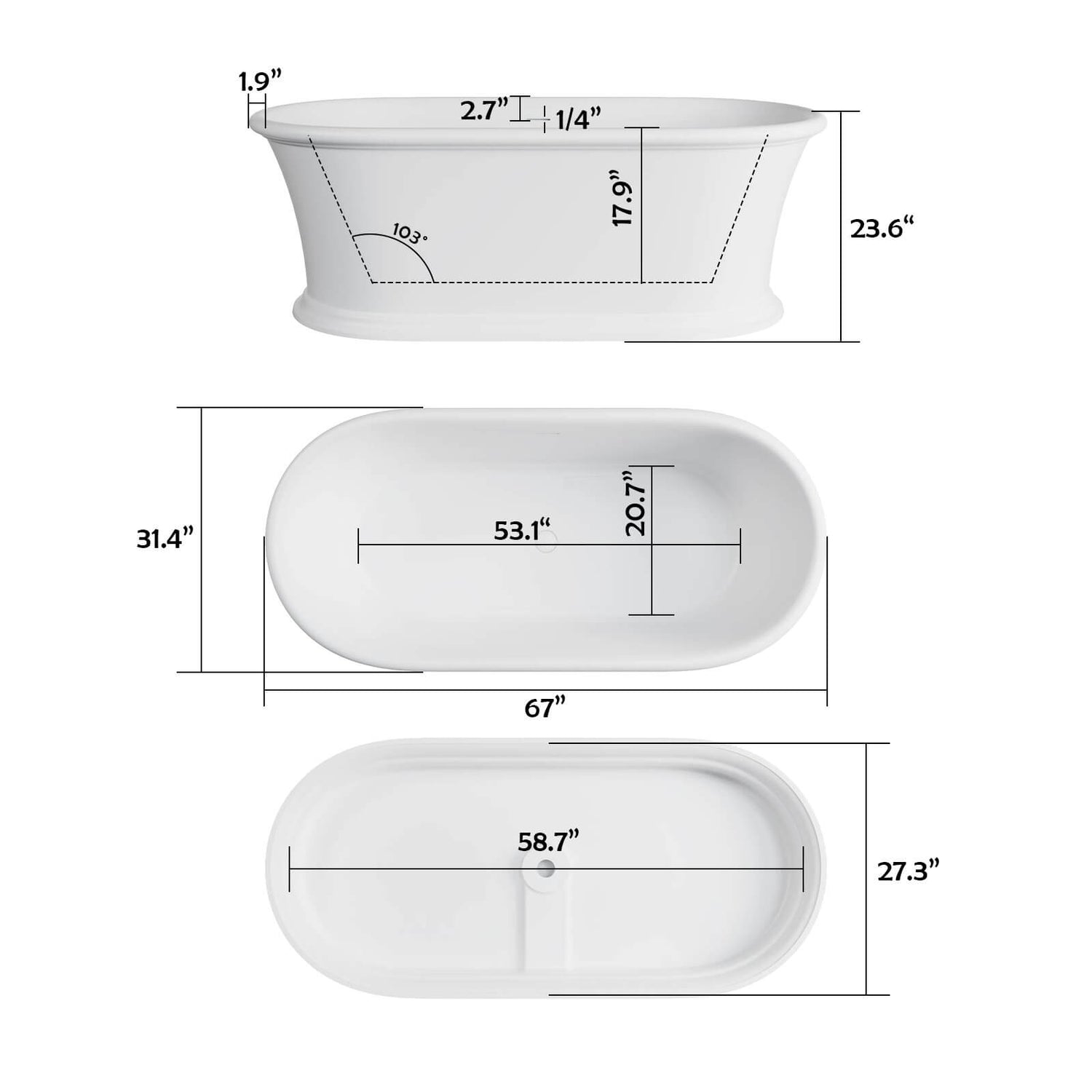 G8 1041W67 Dimensions