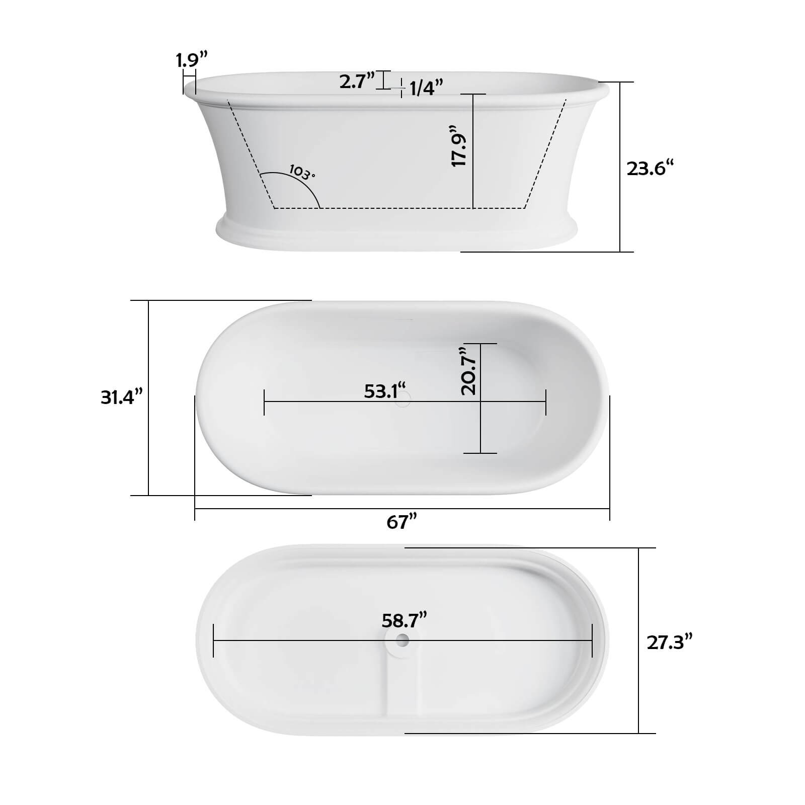 G8 1041W67 Dimensions