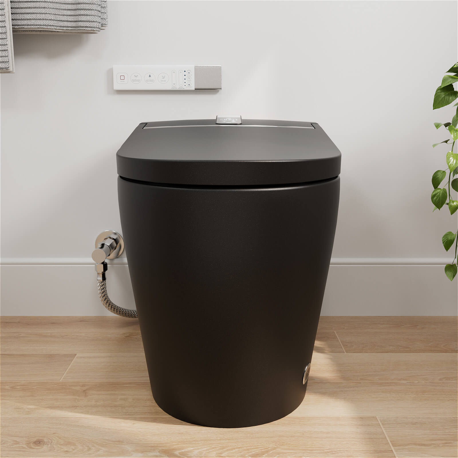 Giving Tree Elongated Black Smart Toilet with LED screen display
