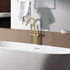 Gold Hand Shower Streamline Freestanding Tub Filler Faucet