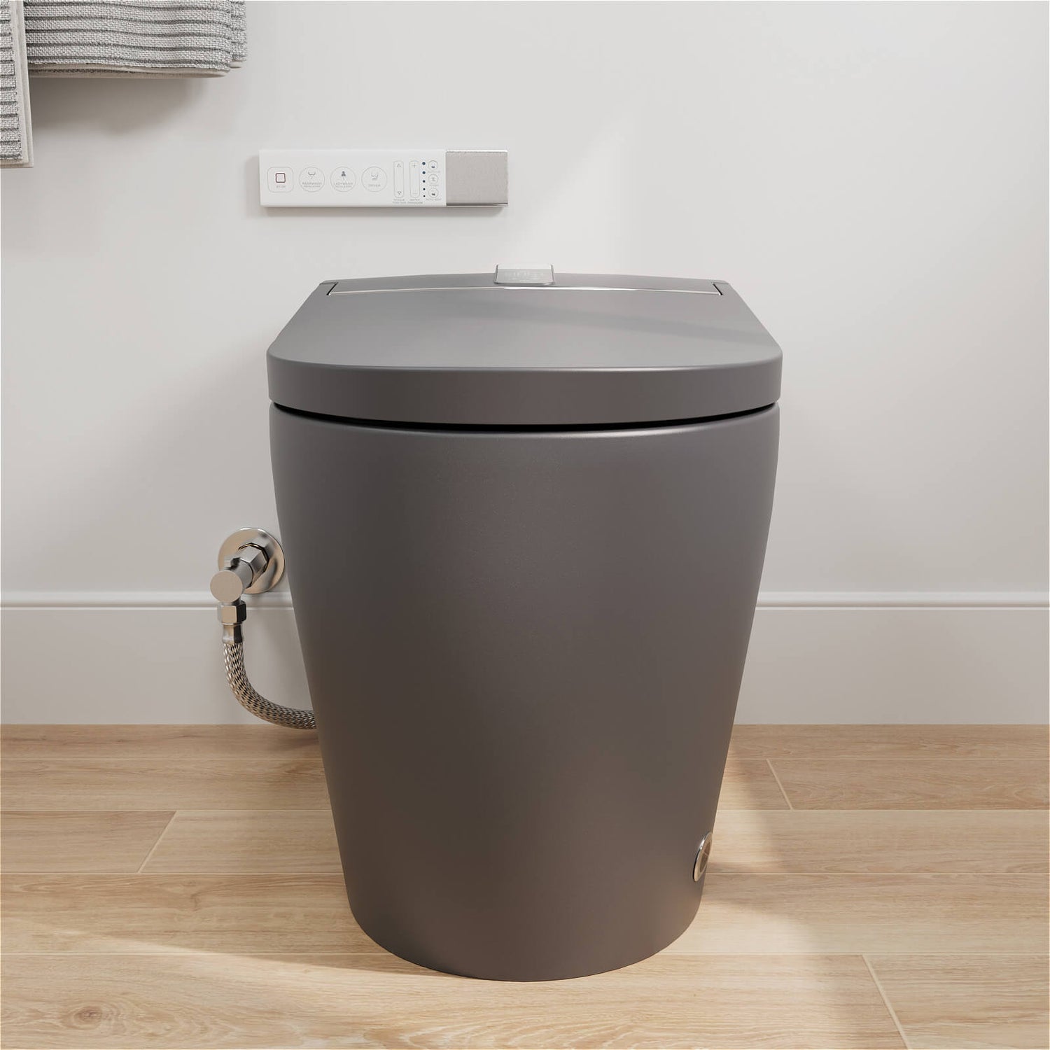 Gray Smart Bidet Toilet with Deodorizing Function