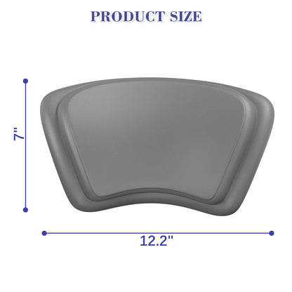 Gray bathtub pillow size diagram