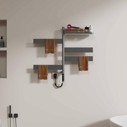 Gray smart towel warmer for cozy towels