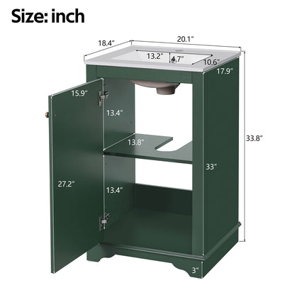 Green solid wood bathroom cabinet dimensions