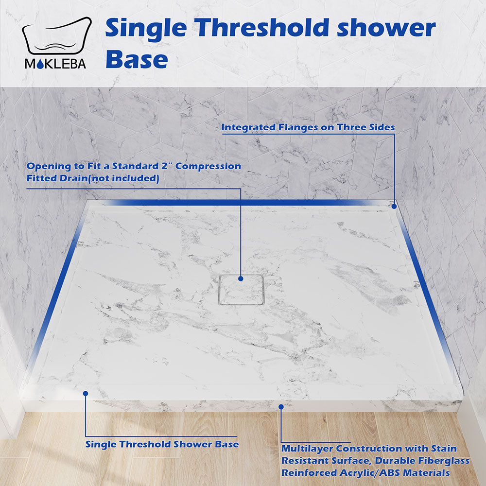 Heavy-duty composite core structure engineered for long-term stability in acrylic shower base