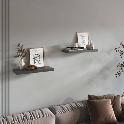 31.5" Matt Gray Floating Shelves for Bathroom Storage (Set of 2)