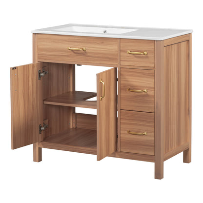 High Quality 36 Inch Vanity with Solid Wood Frame and MDF Panels