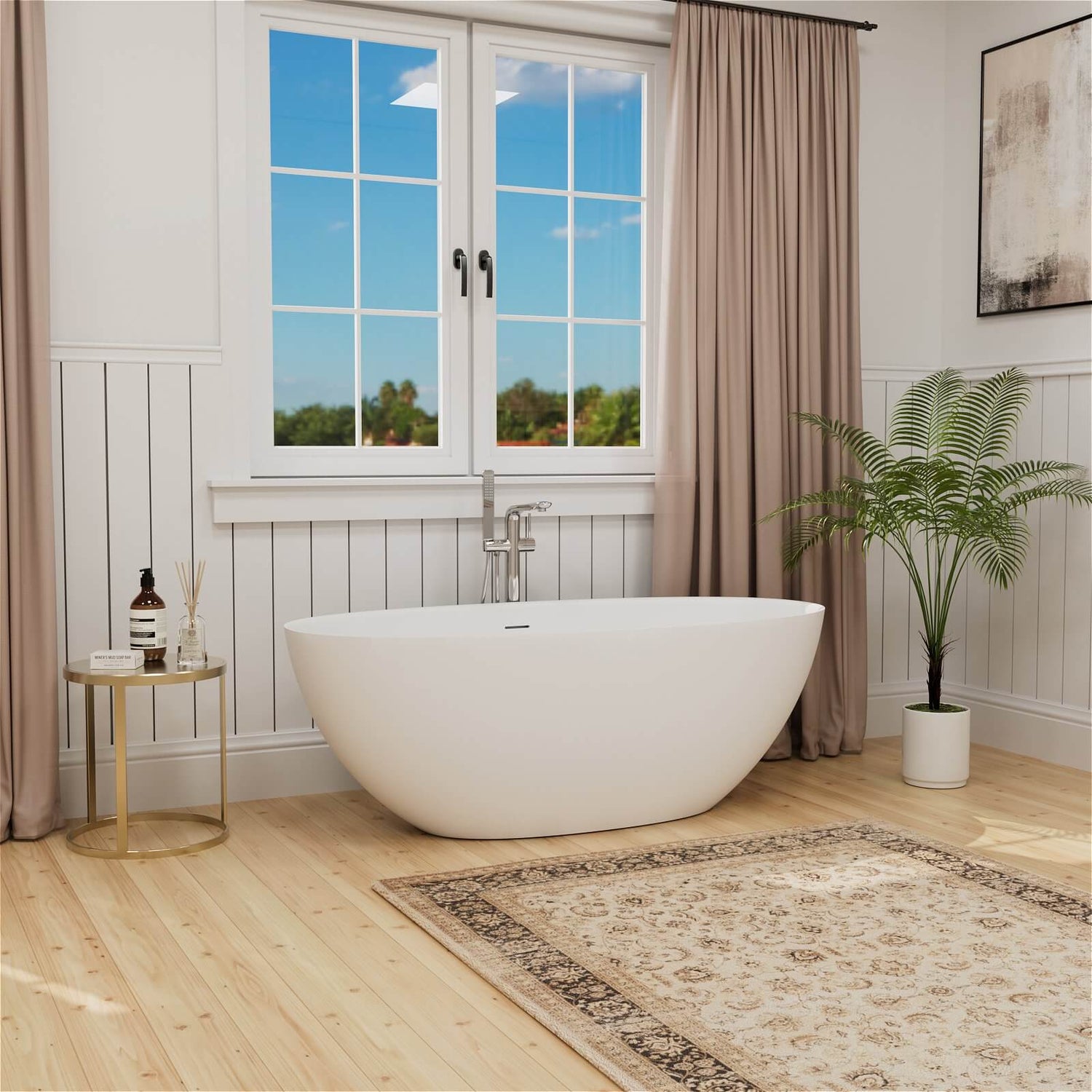 High quality 67 inch solid surface bathtub for relaxation