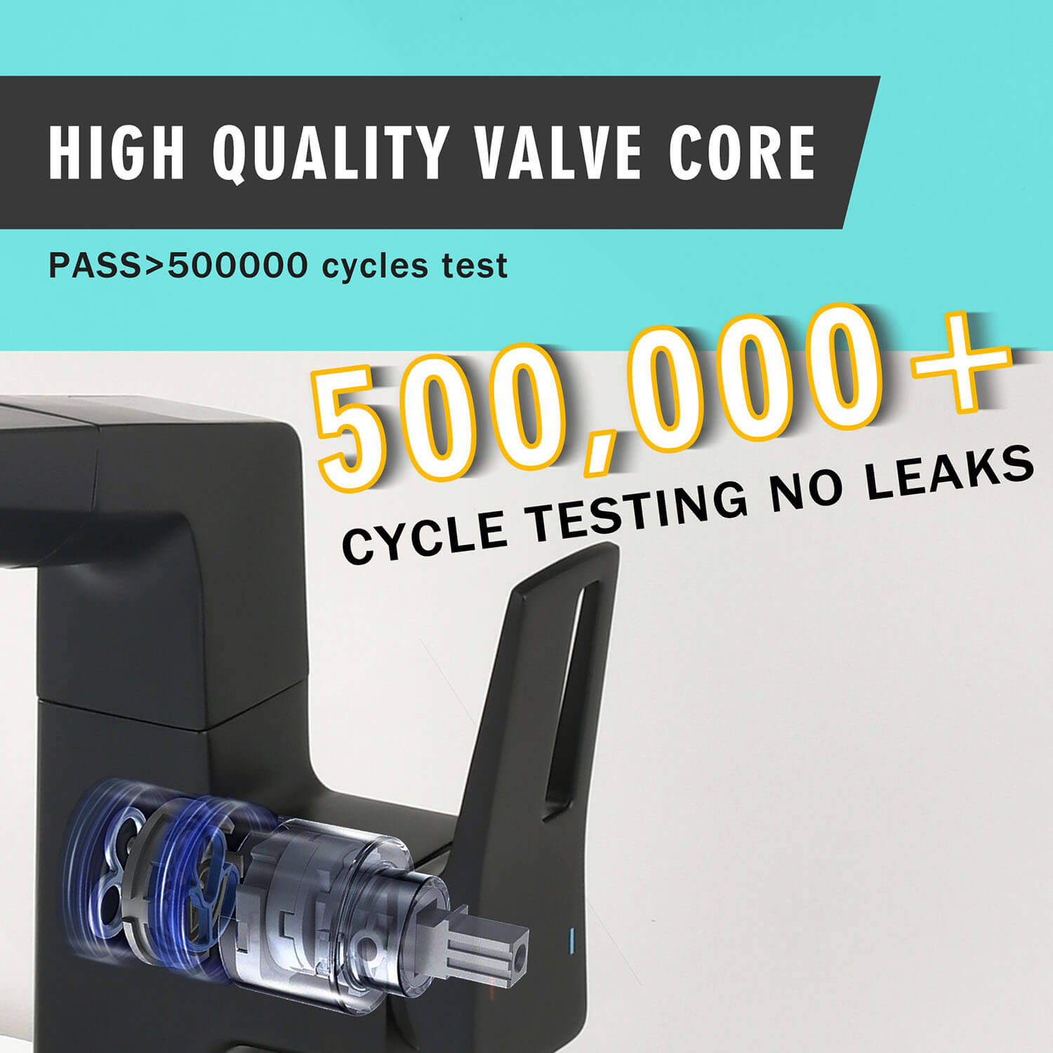 High quality valve core of matte black single handle bathroom sink faucet