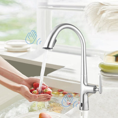 Giving Tree Kitchen Sensor High Arc Faucets Single Handle Pull Down