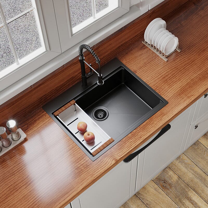30&quot; x 22&quot; Multifunctional Drop-In Kitchen Stainless Steel Sink with Drain Board