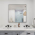Large square black framed bathroom mirror for double vanity
