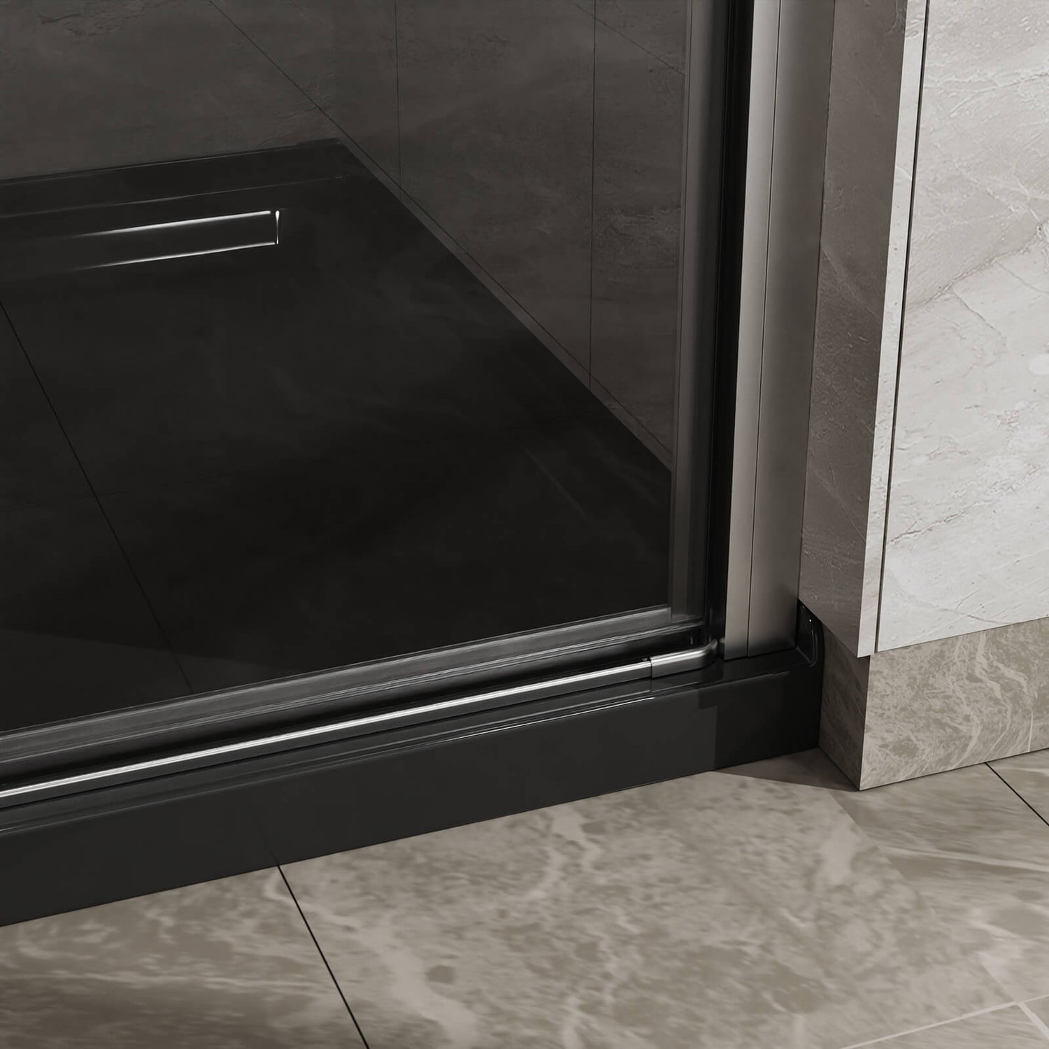 34&quot;-35.2&quot; x 72&quot; Chrome Pivot Shower Door Kit with Tempered Glass and Acrylic Shower Pan