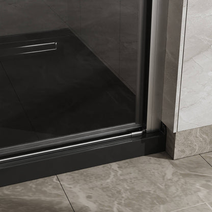 34&quot;-35.2&quot; x 72&quot; Chrome Pivot Shower Door Kit with Tempered Glass and Acrylic Shower Pan