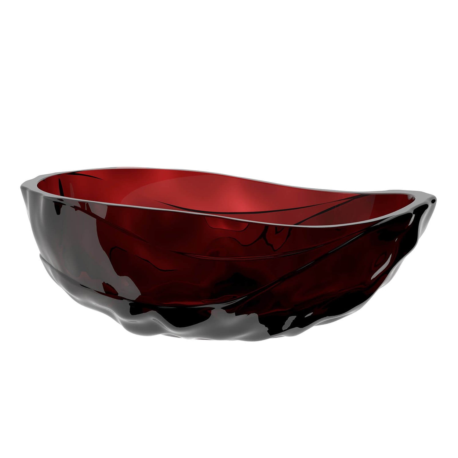 Luxurious 67 inch freestanding red crystal bathtub made of premium semi transparent resin