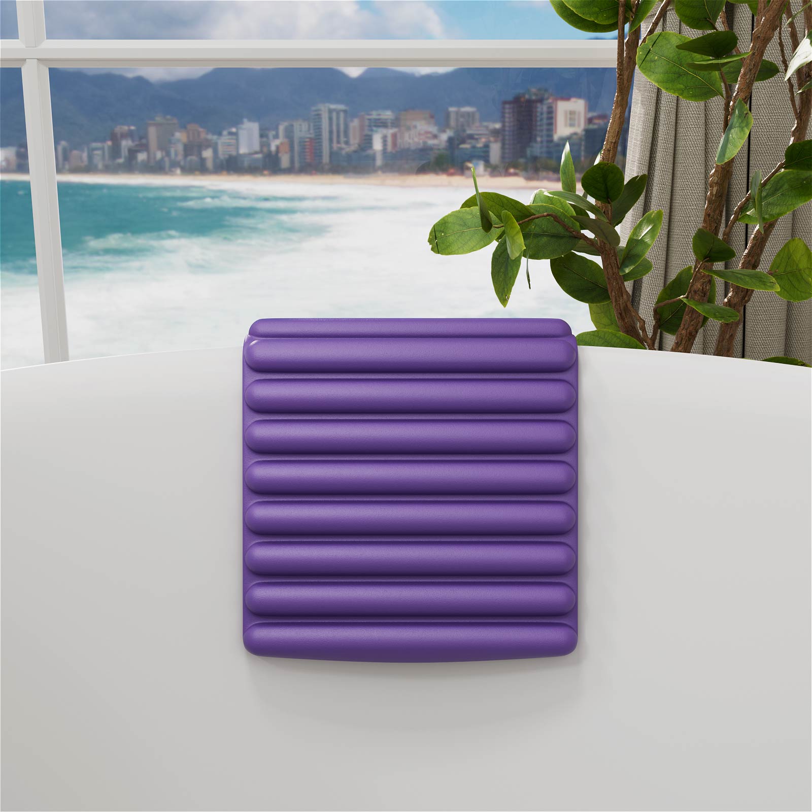 Luxurious Purple Bathtub Pillow for Soaking Tubs