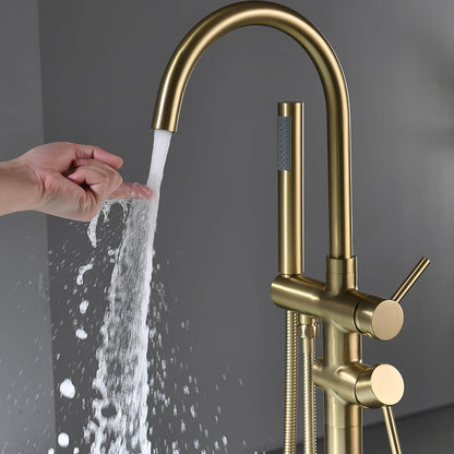 Luxury freestanding tub faucet with dual handles