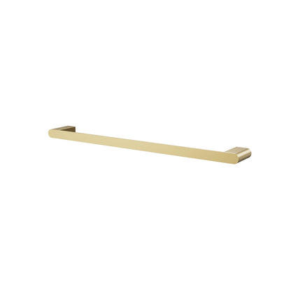 Luxury matte gold bathroom towel rack installed on wall