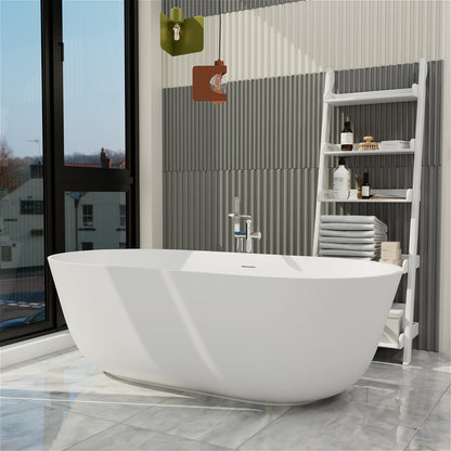 Luxury solid surface freestanding bathtub with double ended soaking experience