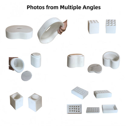 Luxury bathroom countertop set made of natural white marble stone