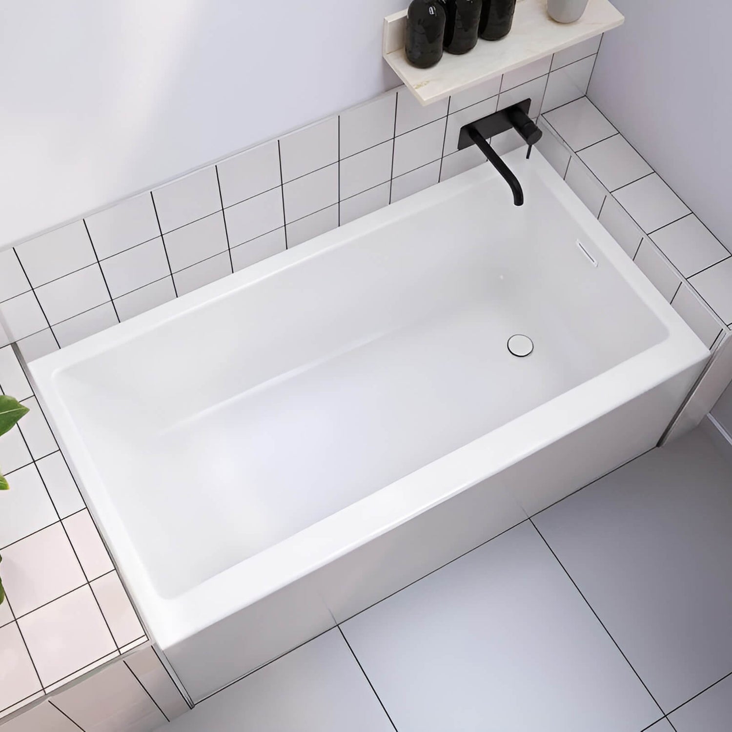 MAAX Rubix Acrylic Alcove Right-Hand Drain Bathtub