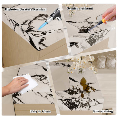 Marble Look Top Heat Scratch Resistance Easy Clean Test Floating Bathroom Vanity