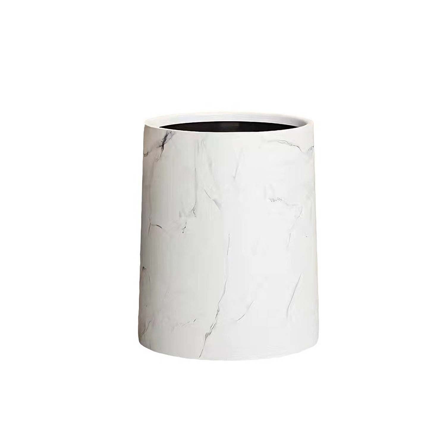 Marble double-layer trash can with lid